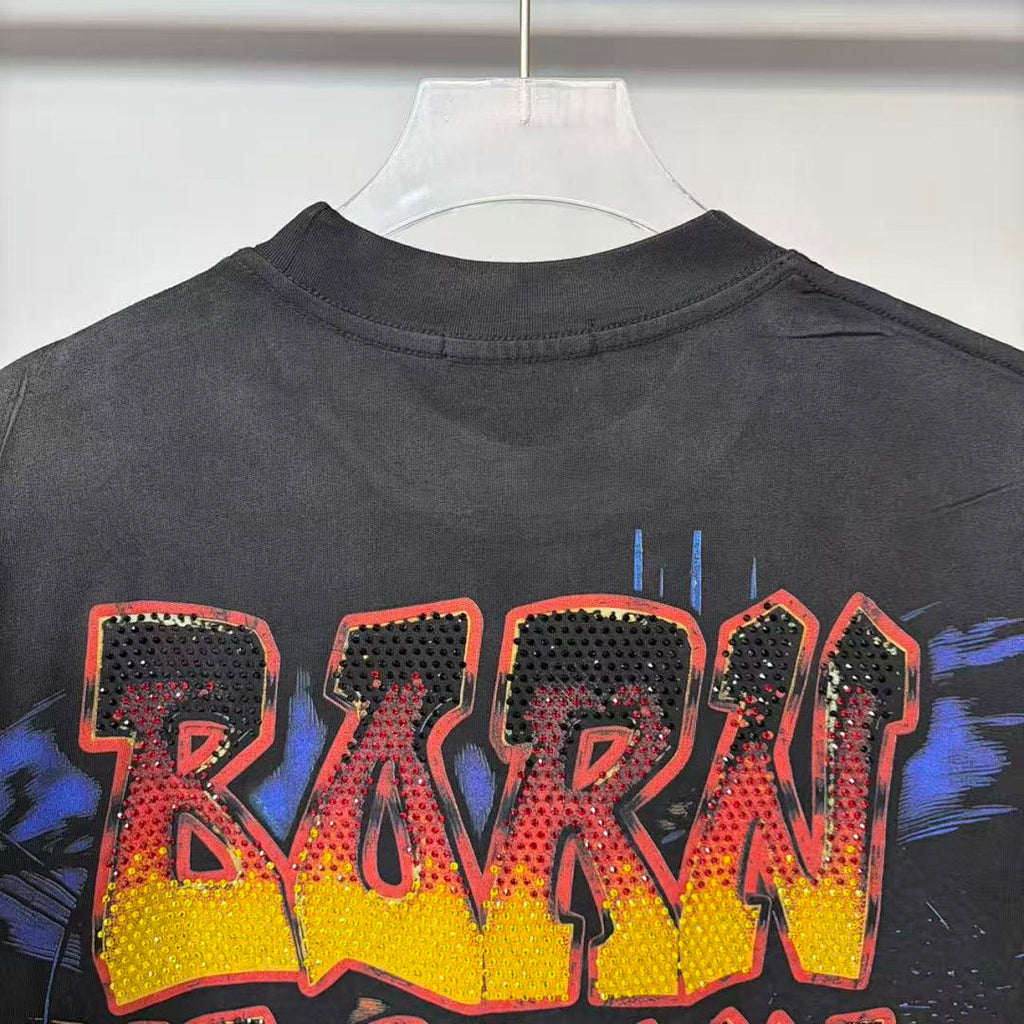 Vare All Day Skeleton Racer Graphic Tee | Black Washed