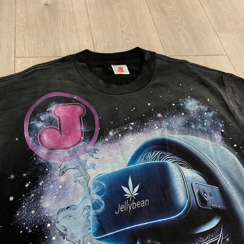 Jellybean VR Hoodie Figure Graphic Tee | Black Space Print