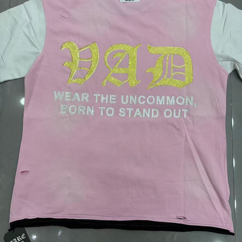 Vintage Liberty Graphic Tee – Pink Streetwear Short Sleeve T-Shirt