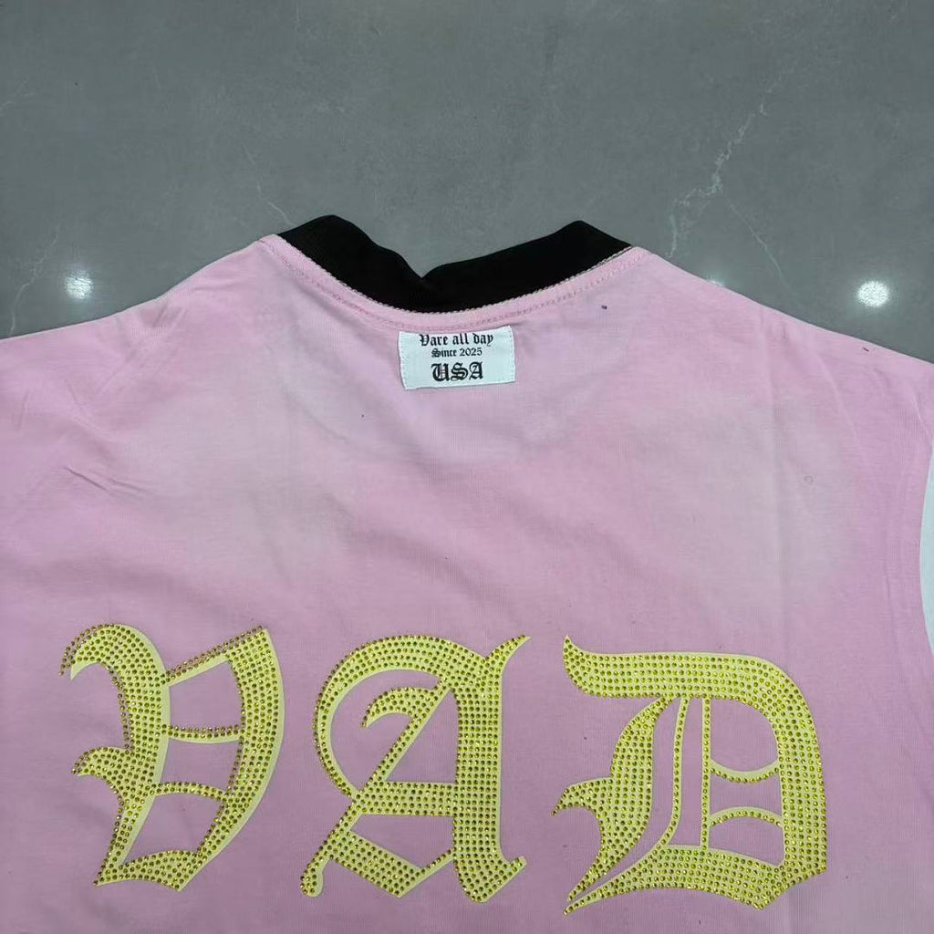 Vintage Liberty Graphic Tee – Pink Streetwear Short Sleeve T-Shirt