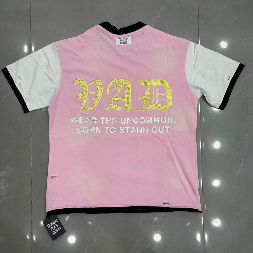 Vintage Liberty Graphic Tee – Pink Streetwear Short Sleeve T-Shirt