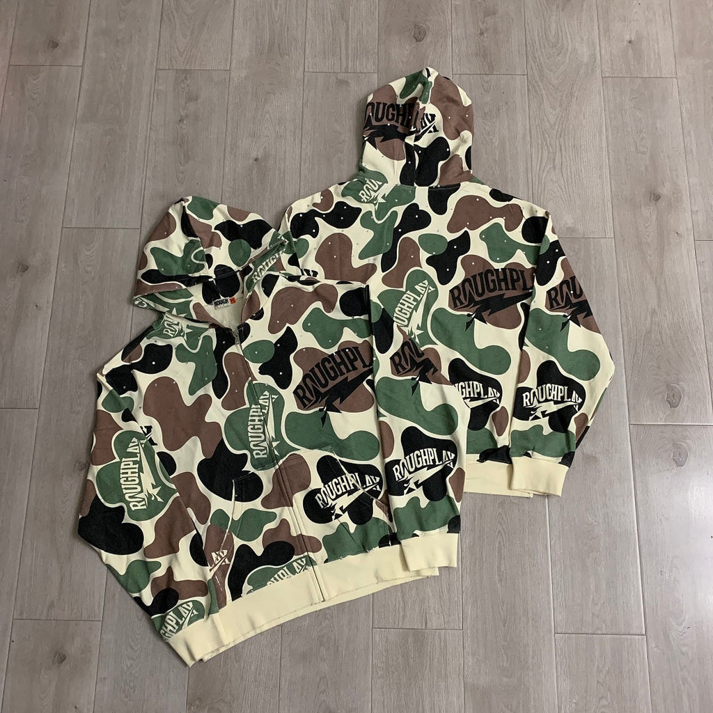 Rough Play Camo Zip Hoodie | Green / Brown