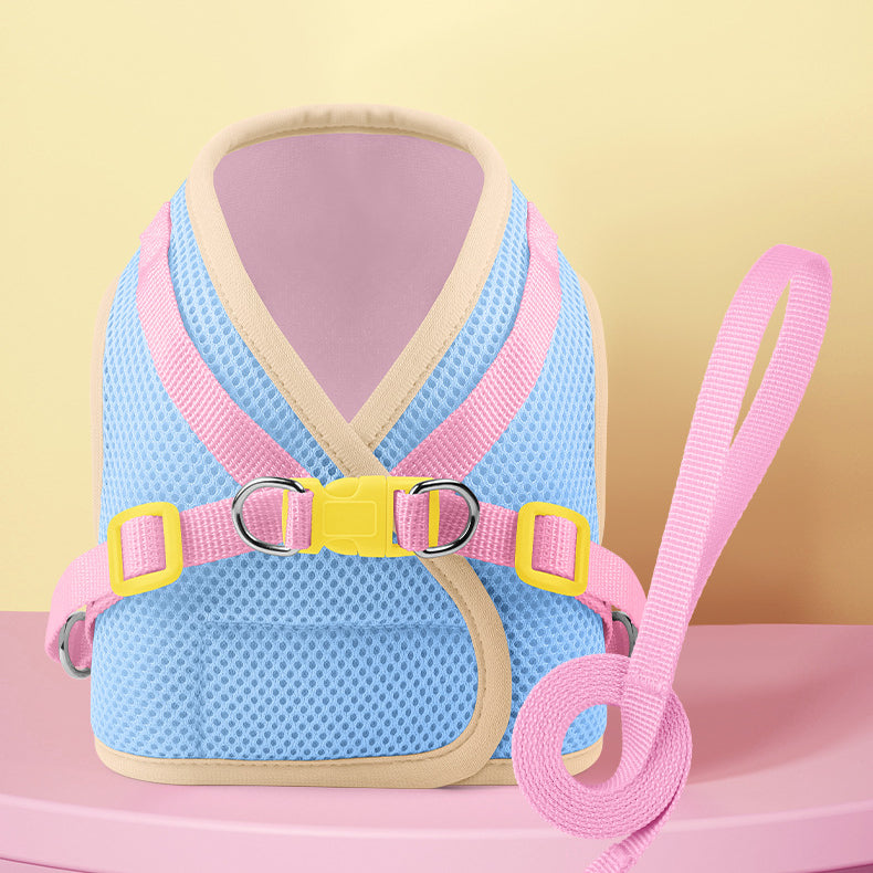 Breathable Flower Decor Dog Harness&Leash