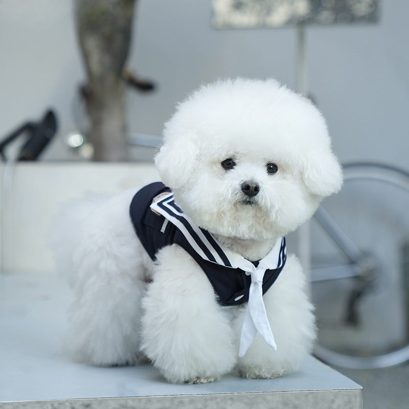 Navy Pattern Design Dog Cat Dress/Vest