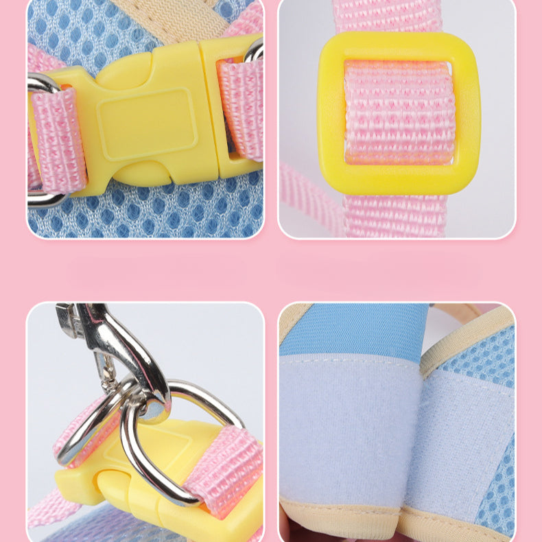 Breathable Flower Decor Dog Harness&Leash