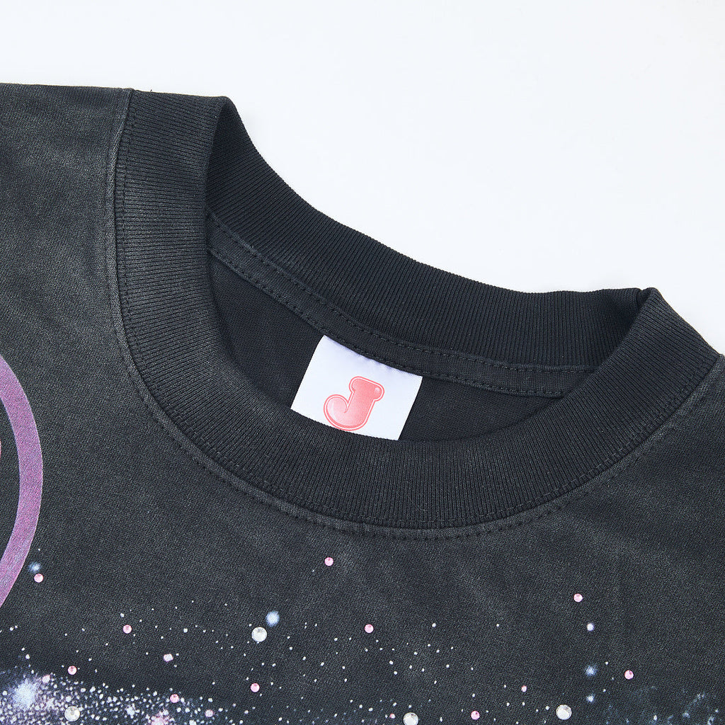 Jellybean VR Hoodie Figure Graphic Tee | Black Space Print