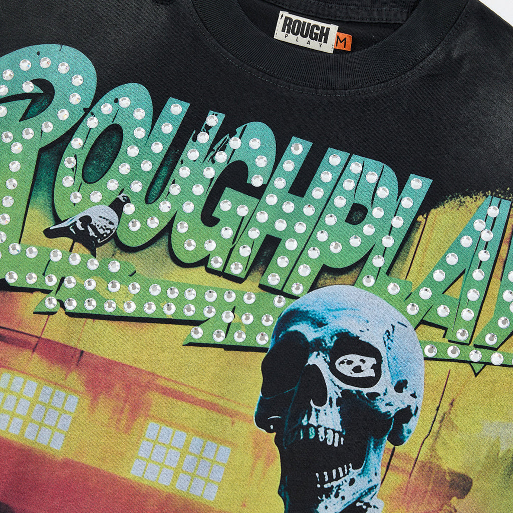 Rough Club Skeleton Car Graphic T-Shirt