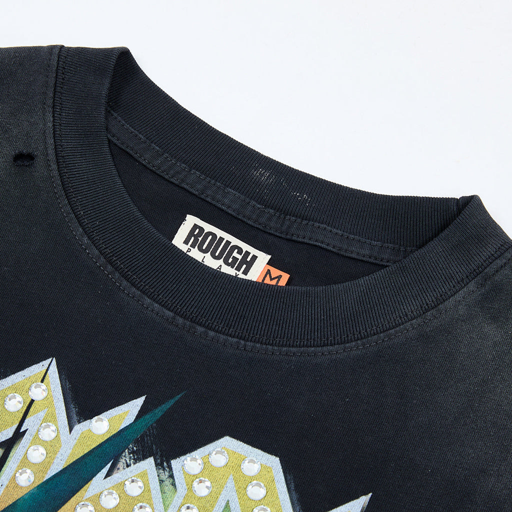 Rough Club Warning Graphic Long Sleeve T-Shirt