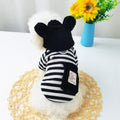 Striped Fleece Pocket Dog Cat Hooded Jacket Harness
