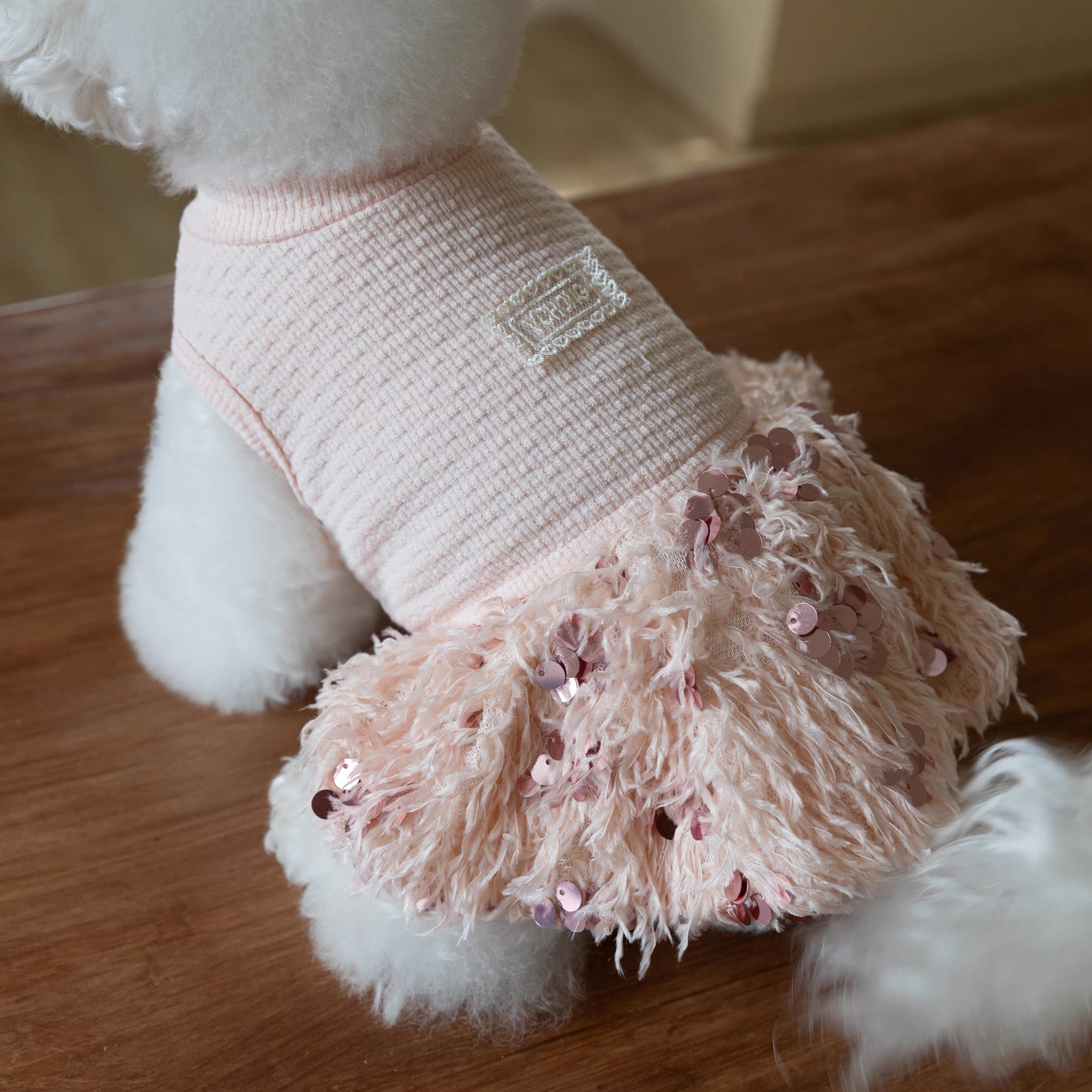 Elegant Sequin Dog Cat Dress Coat