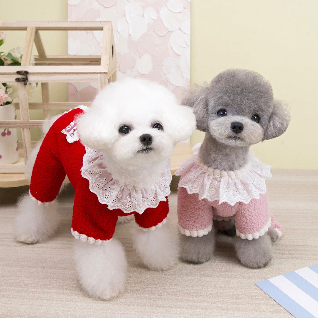 Sweet Lace Collar Dog Cat Harness Vest/Jumpsuits