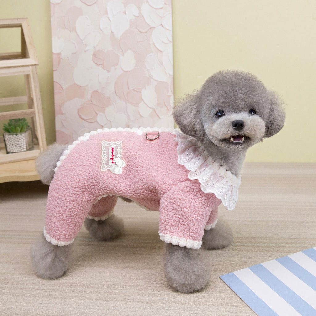 Sweet Lace Collar Dog Cat Harness Vest/Jumpsuits
