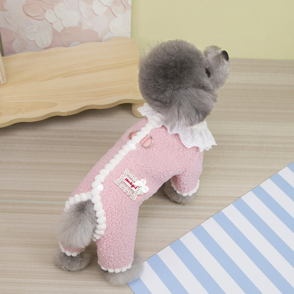 Sweet Lace Collar Dog Cat Harness Vest/Jumpsuits