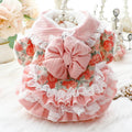 Floral Lace Layered Dog Cat Harness Dress/Jacket