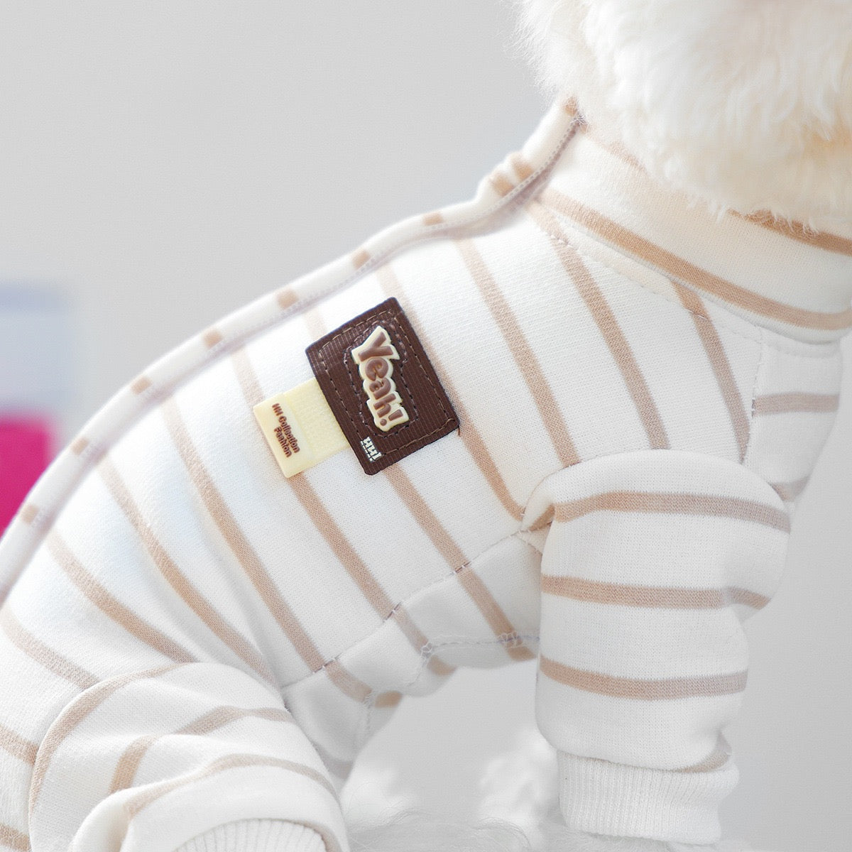 Casual Warm Striped Belly Protecting Dog Jumpsuits