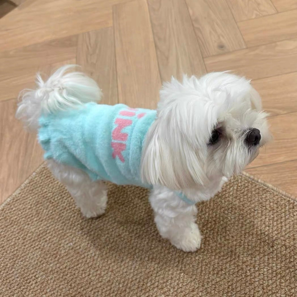 Wink Color Block Furry Strap Dog Cat Vest