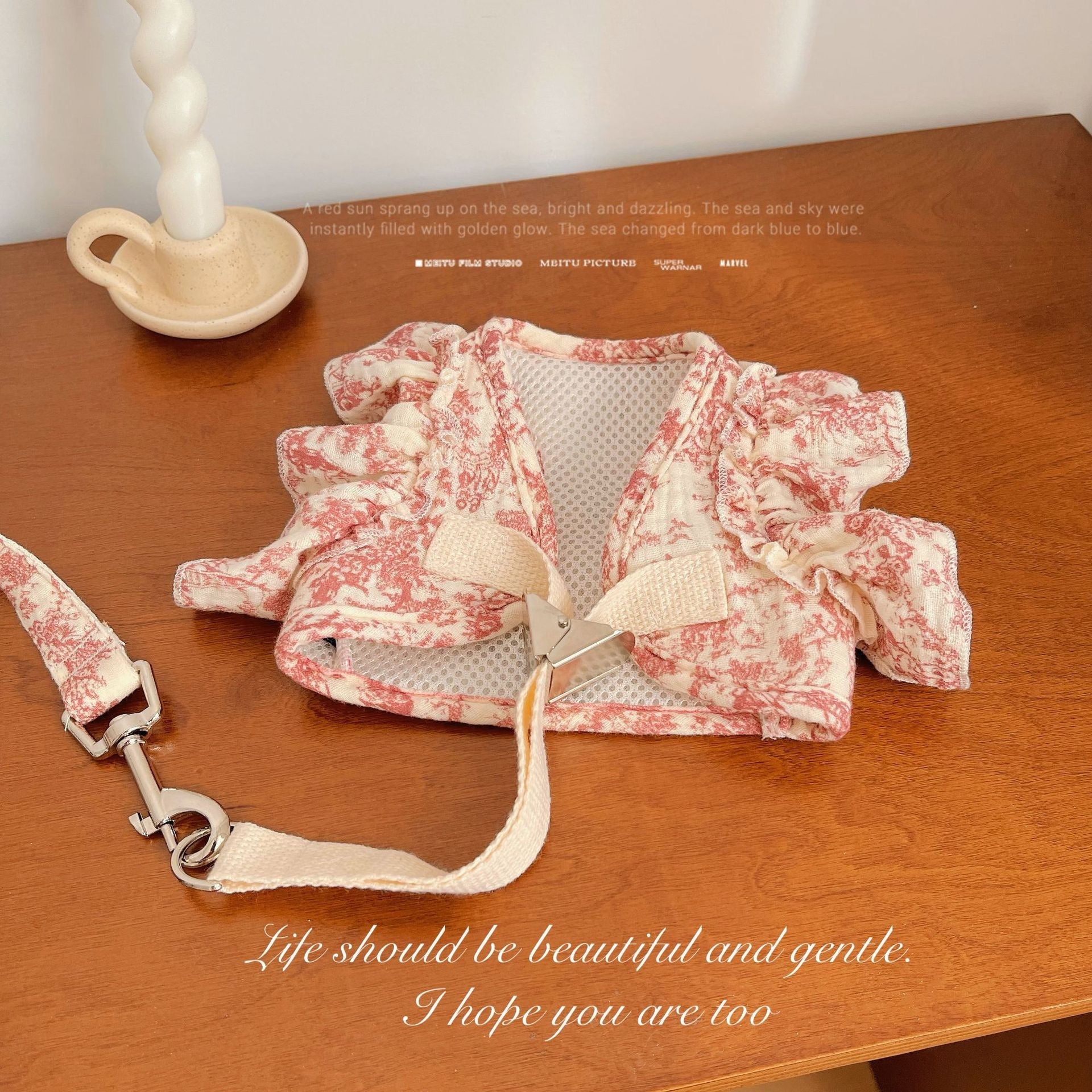 Romantic Floral Dog Dress/Harness Leash