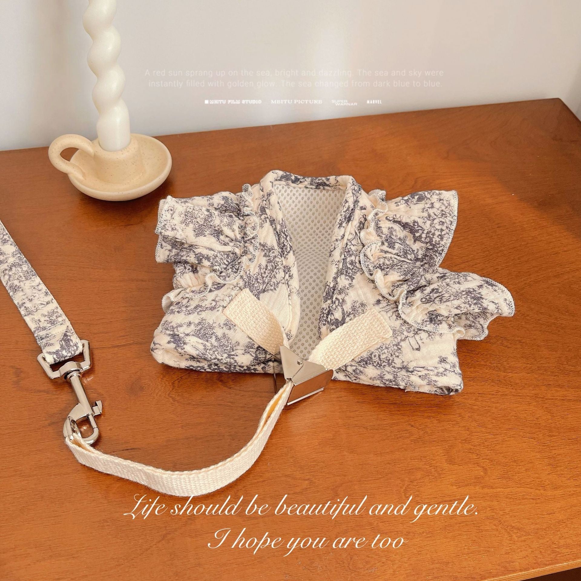 Romantic Floral Dog Dress/Harness Leash