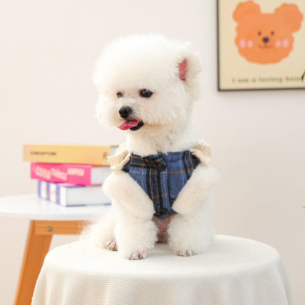 Warm Furry Elegant Bow Decor Dog Cat Jacket