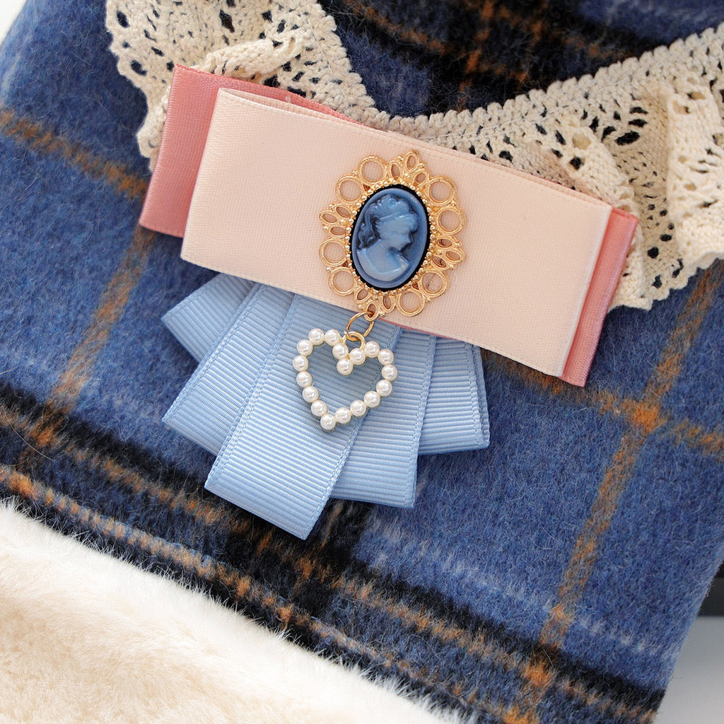 Warm Furry Elegant Bow Decor Dog Cat Jacket