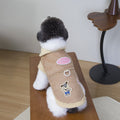 Faux Leather Puppy Decor Dog Harness Jacket