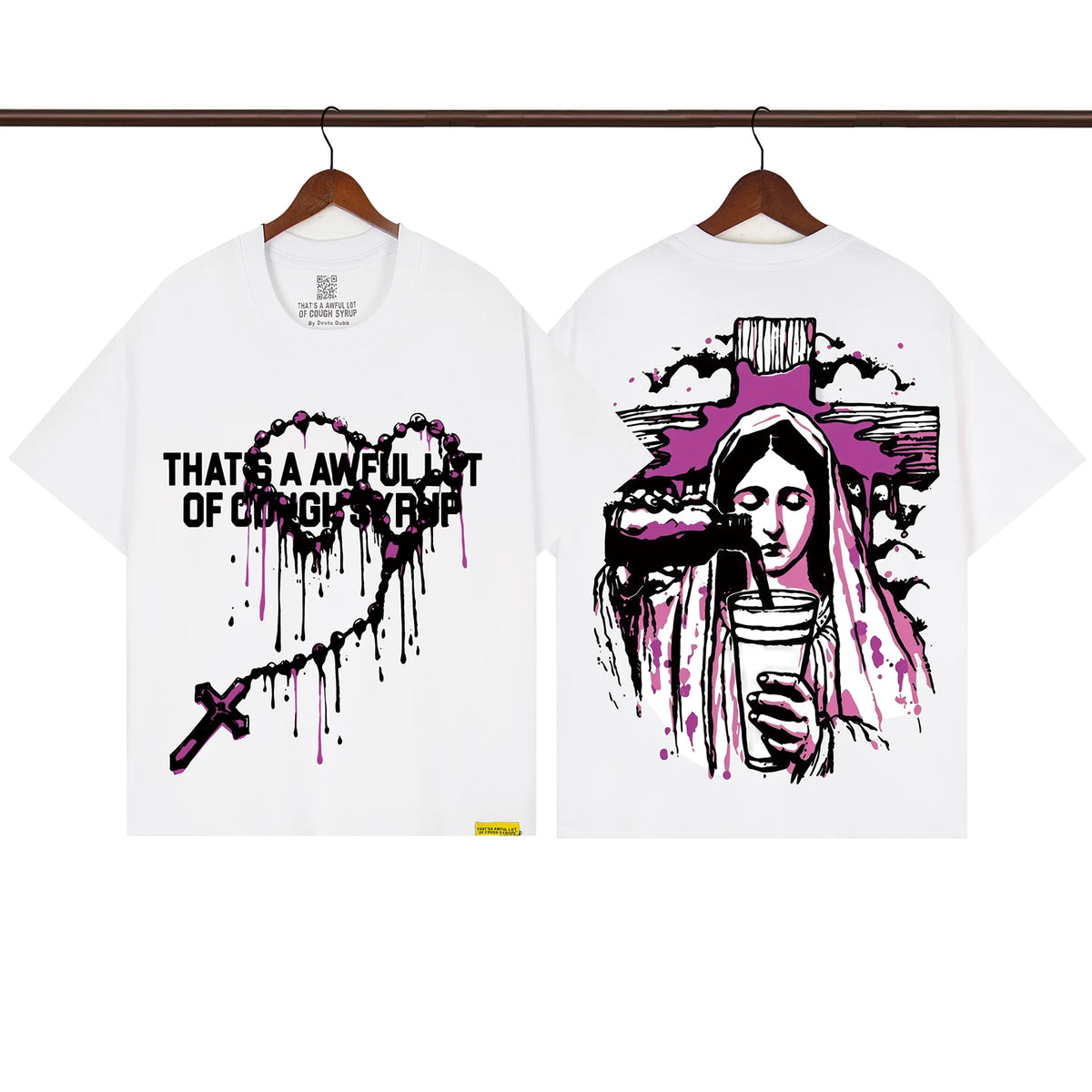 THAT. SA AWFUL LOT OF COUPH SYRUP Cross border letter printed versatile high street short sleeved T-shirt (23)