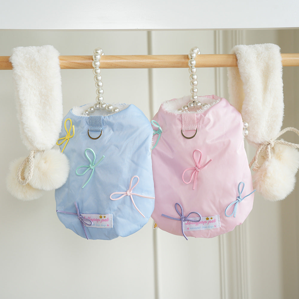 Fleece Removable Scarf Dog Cat Jacket