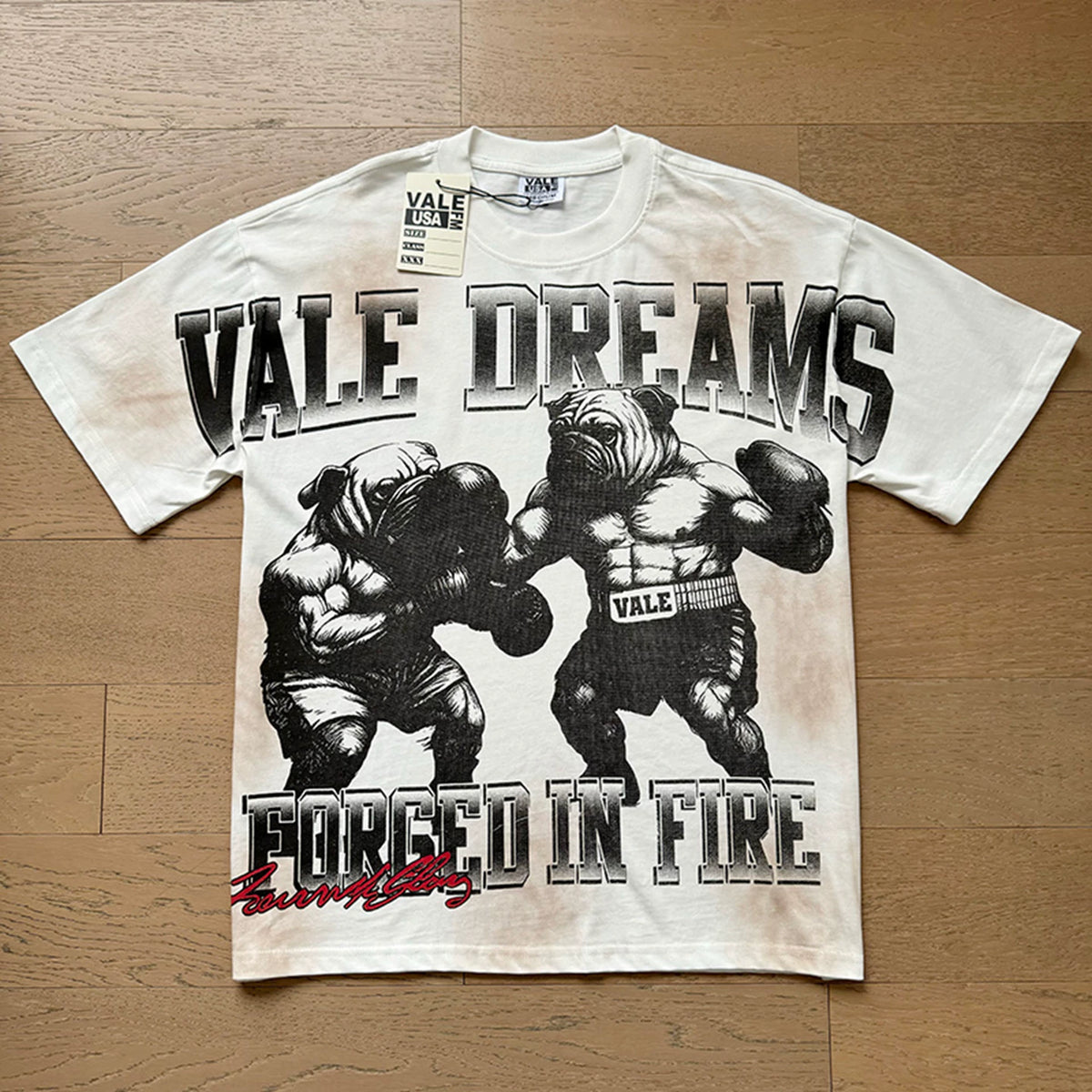 Vale Forever vintage European and American vintage washed pattern figure print high street casual versatile short sleeved T-shirt (12)