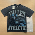 Vale Forever vintage European and American vintage washed pattern figure print high street casual versatile short sleeved T-shirt (34)