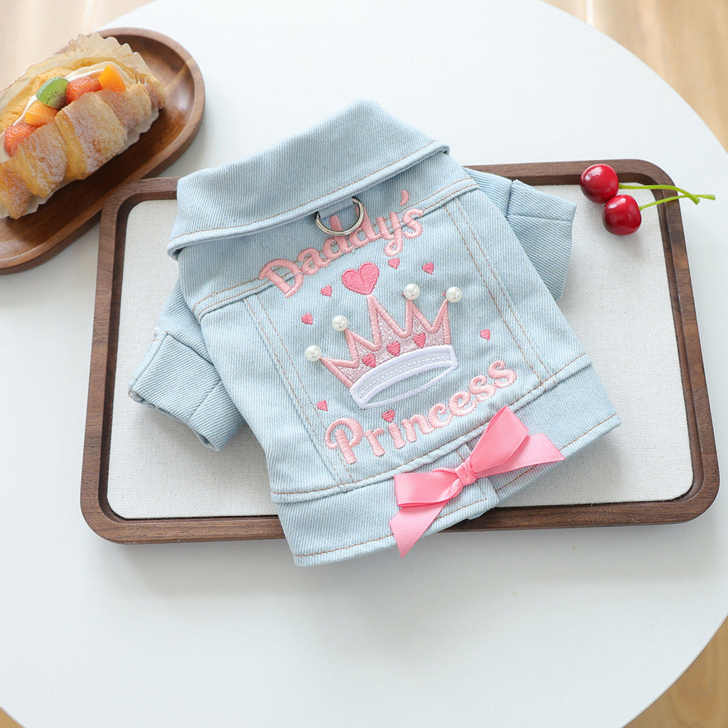 Sweet Lace-up Bow Heart Decor Dog Cat Jacket Dress