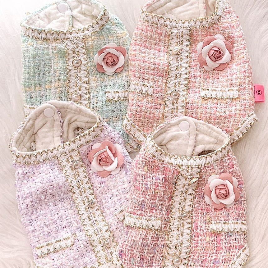 Elegant Style Flower Pearl Dog Cat Jacket