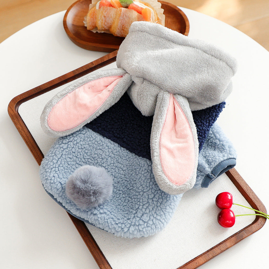 Cartoon Rabbit Shaped Dog Cat Hooded Jacket