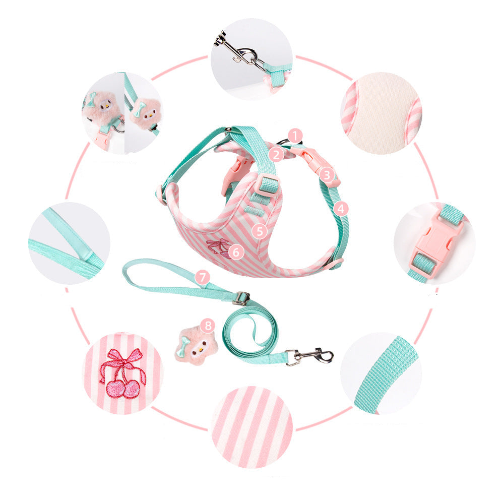 Cherry Striped Color Block Harness