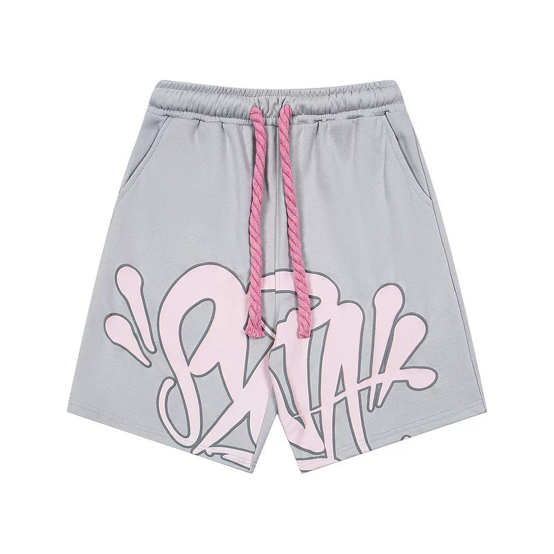 Synaworld Shorts, an American high street fashion brand, summer sports and leisure foam printed pure cotton five quarter shorts (7)