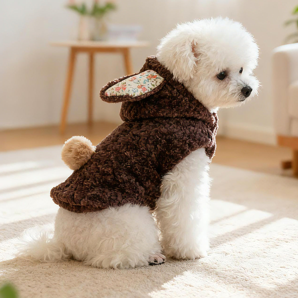Warm Fleece Rabbit Hooded Dog Cat Hoodie