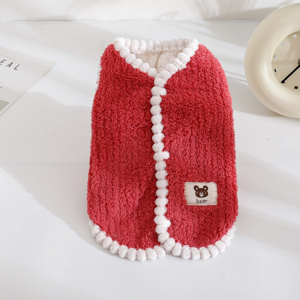 Solid Color Fleece Dog Cat Jacket Vest