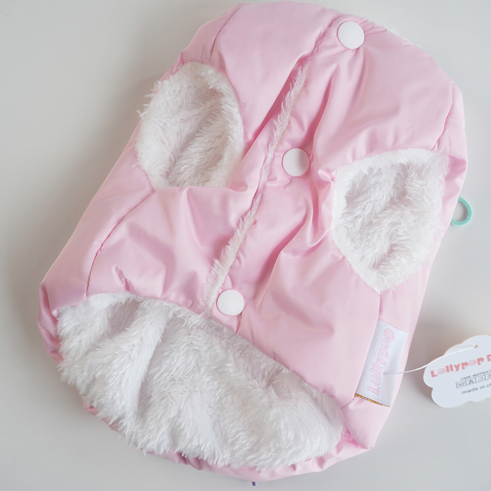Fleece Removable Scarf Dog Cat Jacket