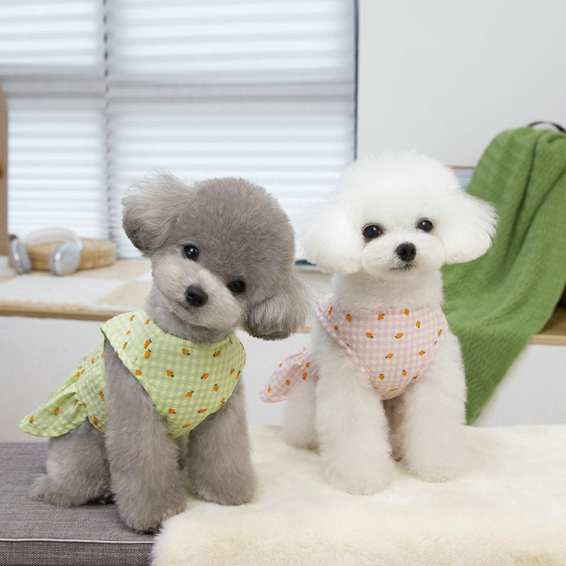 Flower Decor Carrot Dog Cat Dress Harness