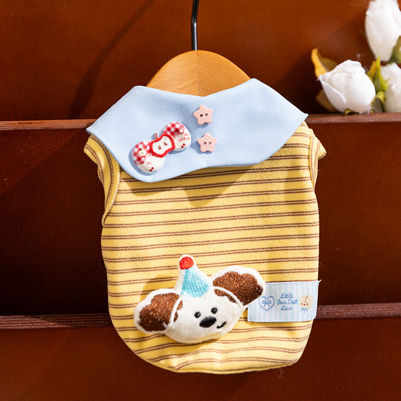 Toy Decor Striped Collar Dog Cat Vest
