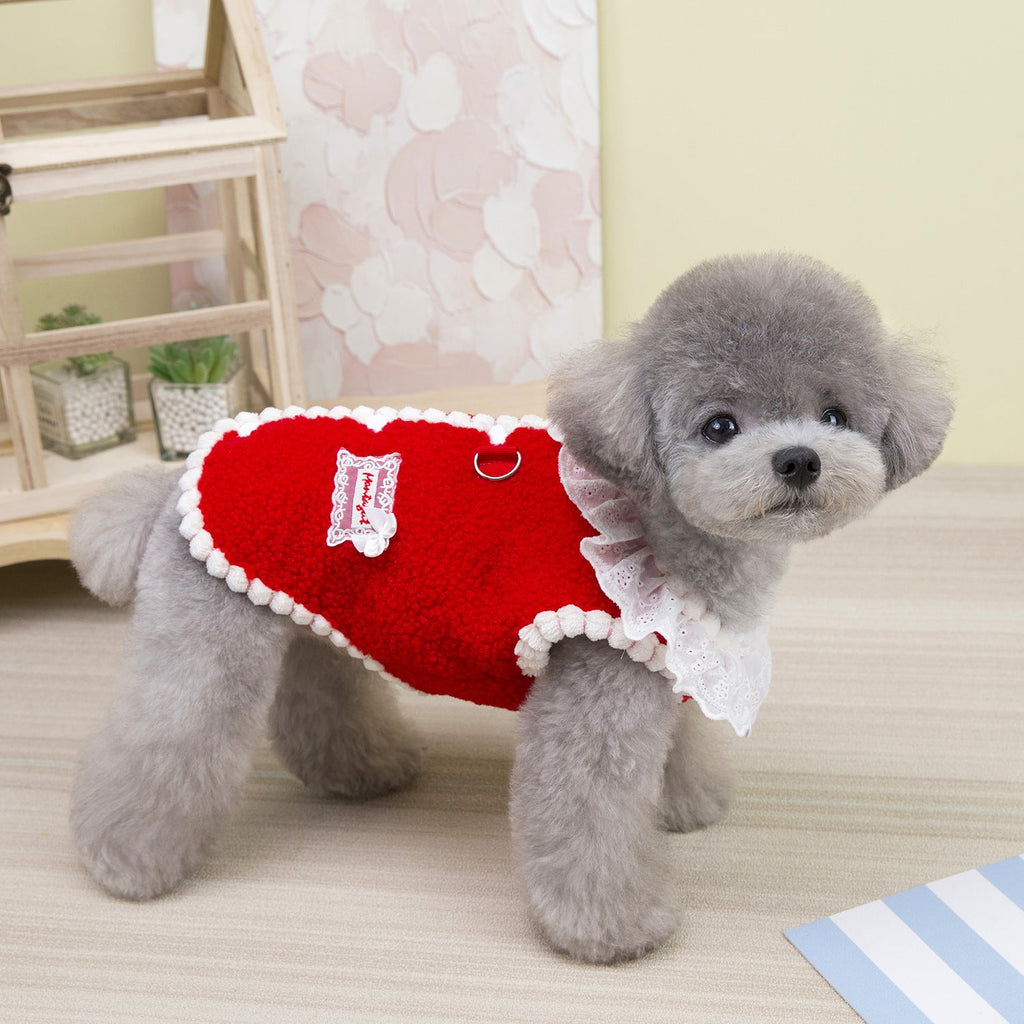 Sweet Lace Collar Dog Cat Harness Vest/Jumpsuits
