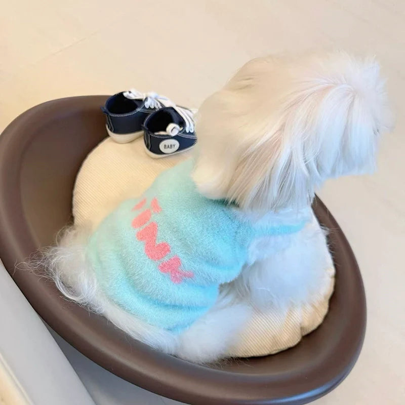 Wink Color Block Furry Strap Dog Cat Vest