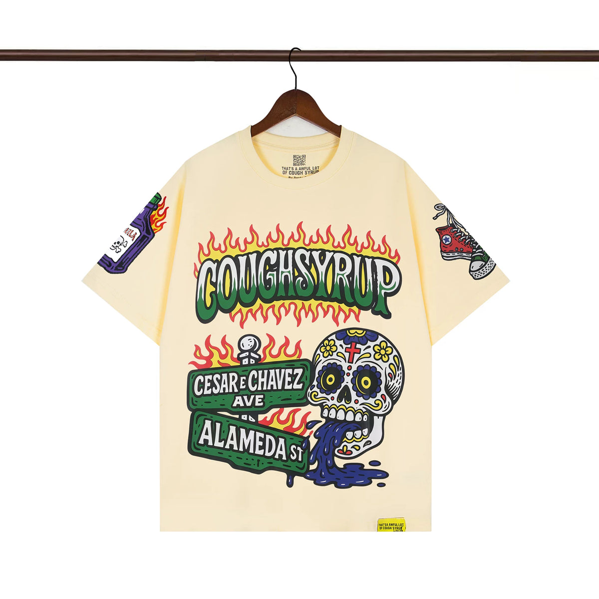 THAT. SA AWFUL LOT OF COUPH SYRUP Cross border letter printed versatile high street short sleeved T-shirt (15)