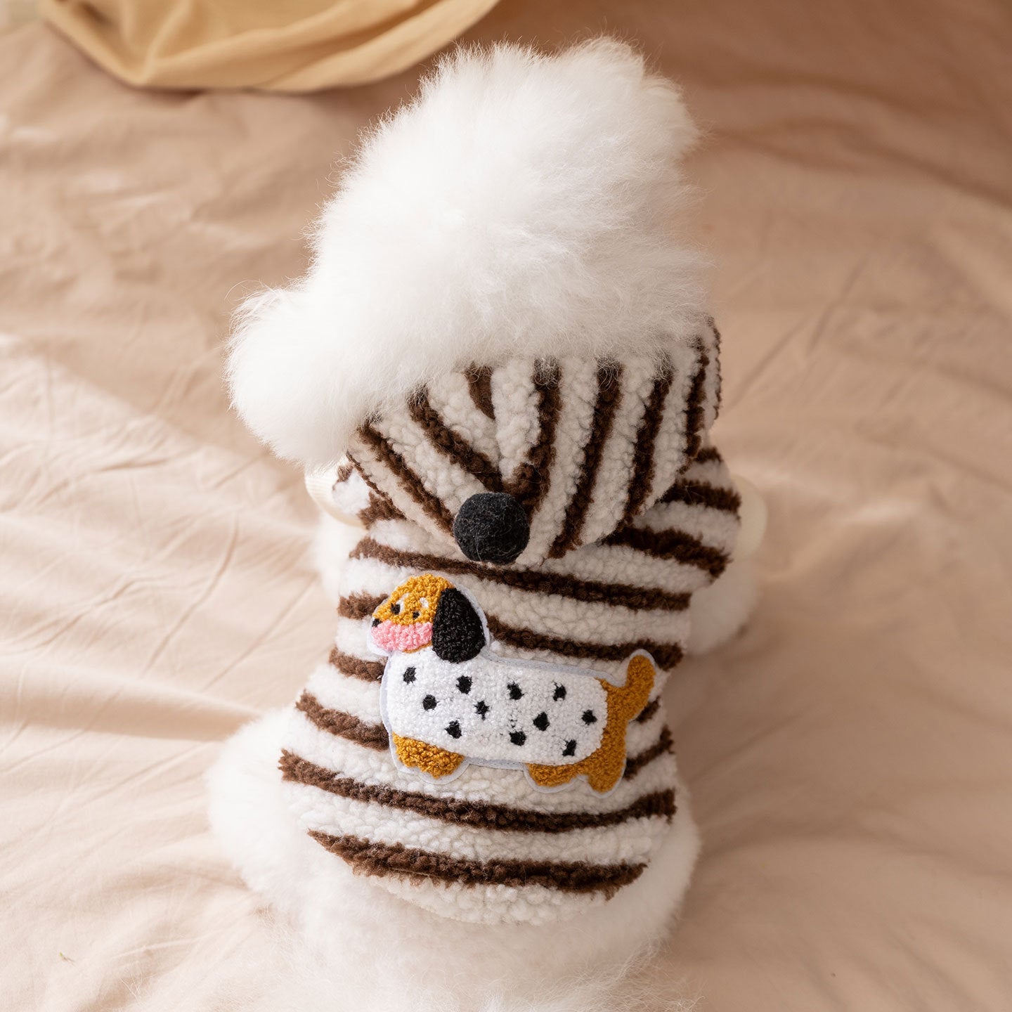 Fleece Striped Dachshund Dog Cat Harness Hoodie