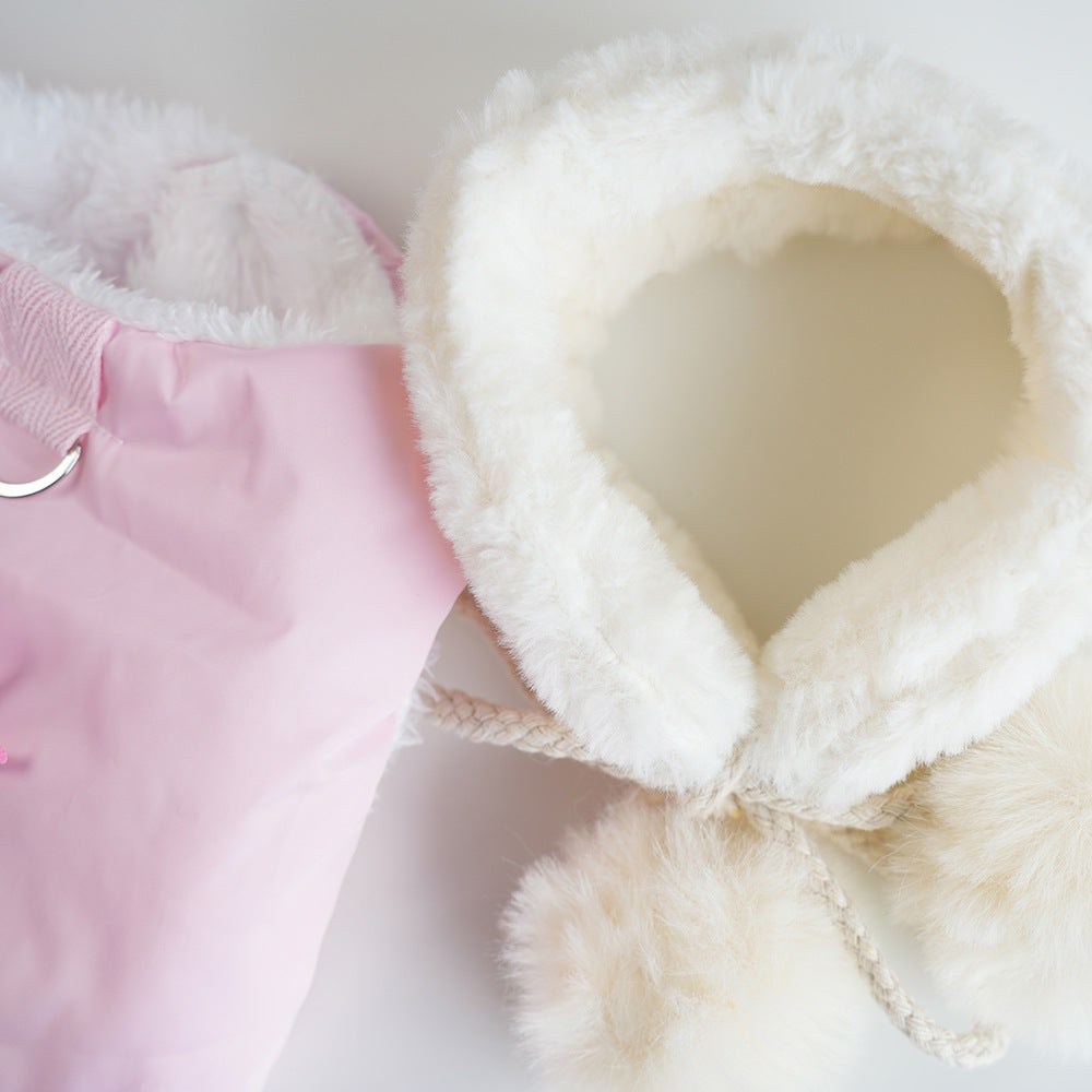 Fleece Removable Scarf Dog Cat Jacket