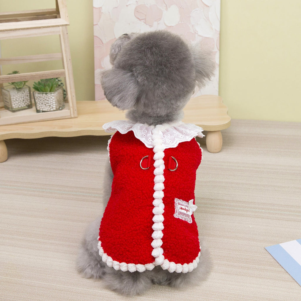Sweet Lace Collar Dog Cat Harness Vest/Jumpsuits