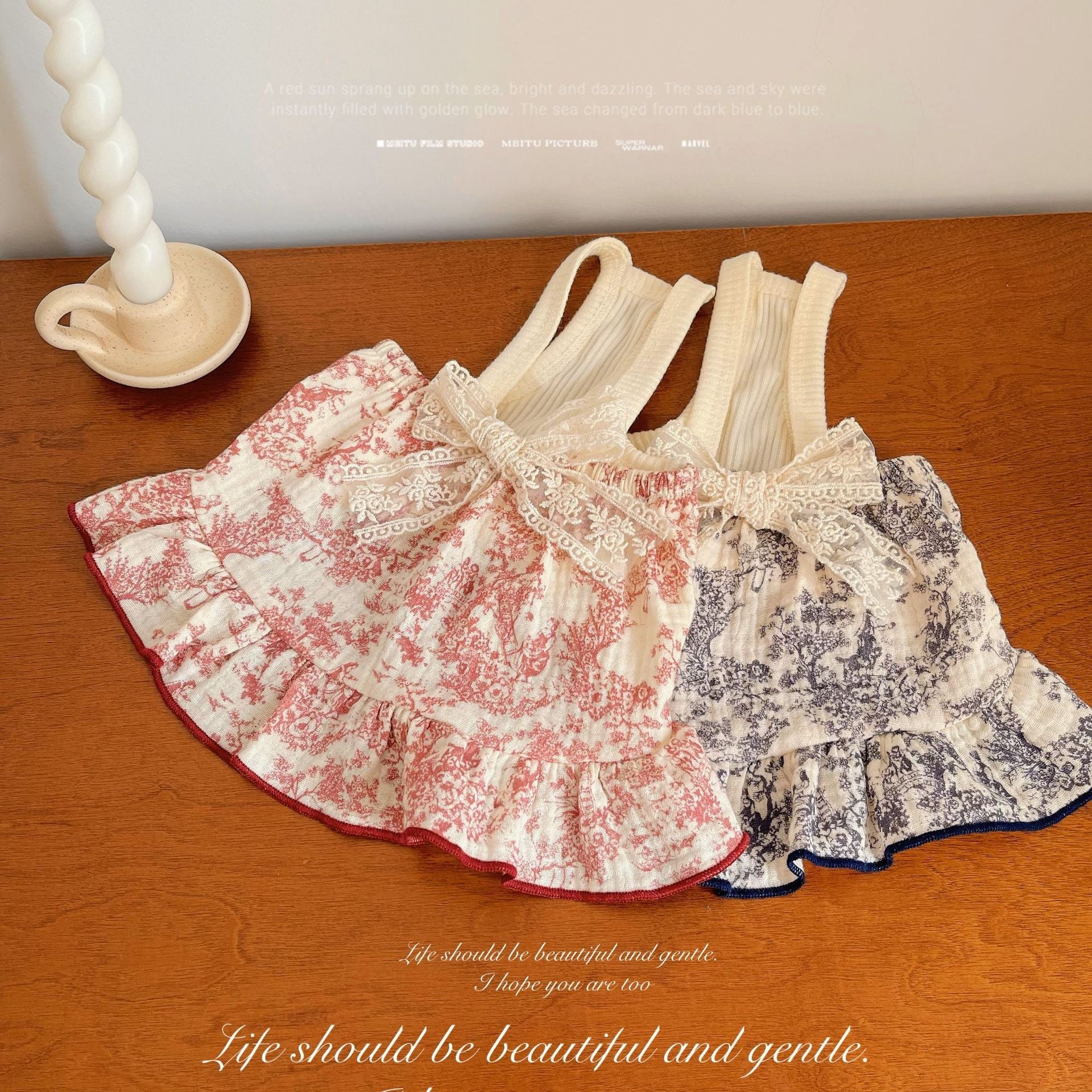 Romantic Floral Dog Dress/Harness Leash