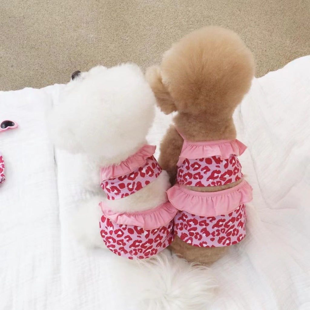 Summer Floral Dog Bikini with Hat