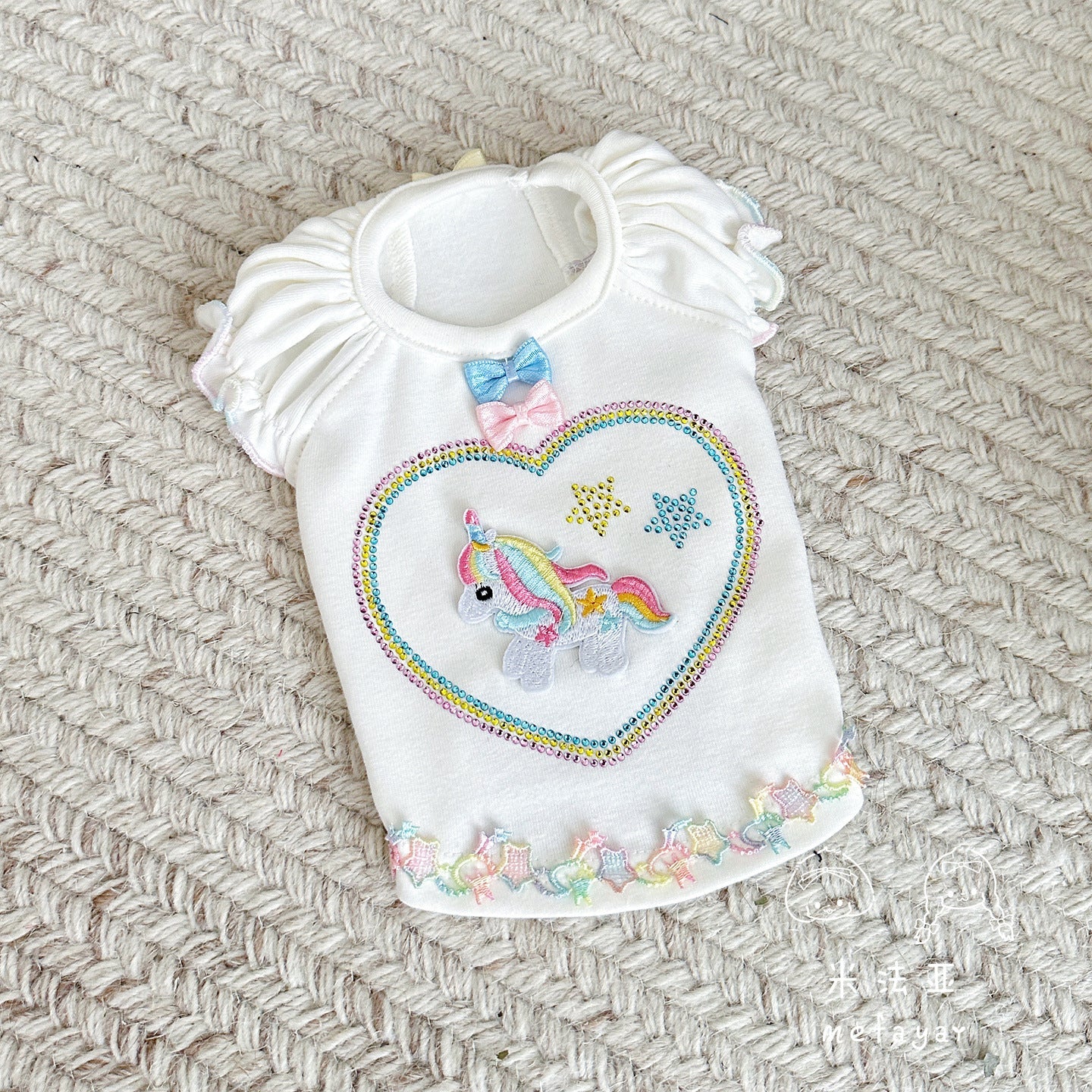 Unicorn Heart Pattern Dog Cat T-shirt