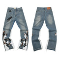 GALLERY DEPT JEANS High Street Retro Inkjet Graffiti Spring and Autumn Casual Straight Cowboy Pants Men (2)