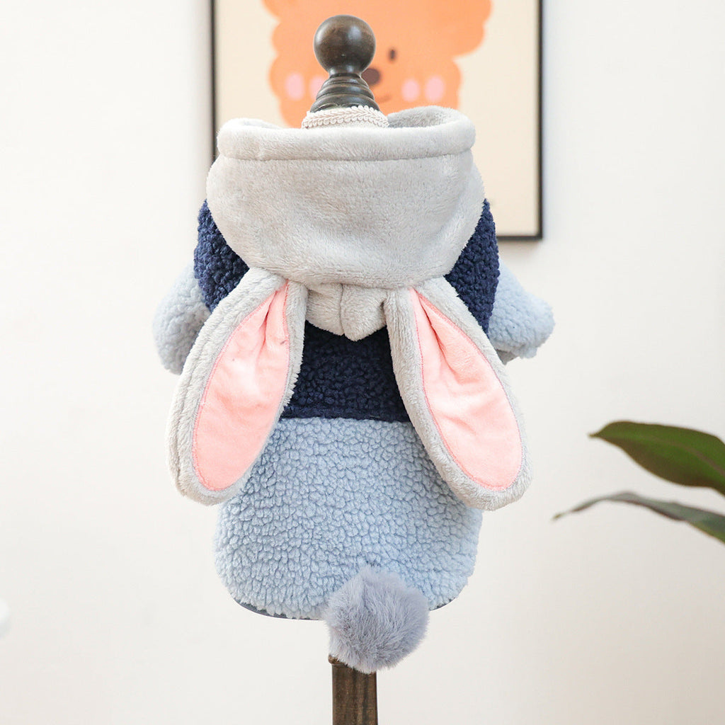Cartoon Rabbit Shaped Dog Cat Hooded Jacket